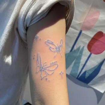 1 бр Син стикер с татуировка на пеперуда на ръката Здрав Водоустойчив Индивидуалност Готина