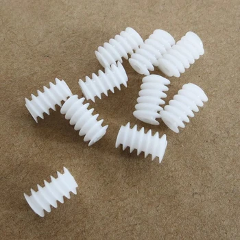 10 бр./лот Бяла едностранна пластмасов червячная турбина 6 *10 (2A) 0,5 модулни редуктори DIY Model Parts