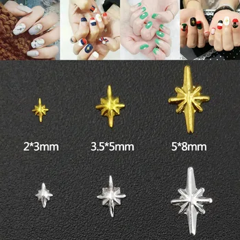 1000 бр./опаковане. Сребро Злато Япония 3D Метални декорации за нокти Планински кристал, Мини-шипове Стикери за нокти, Аксесоари Парчета Люспи