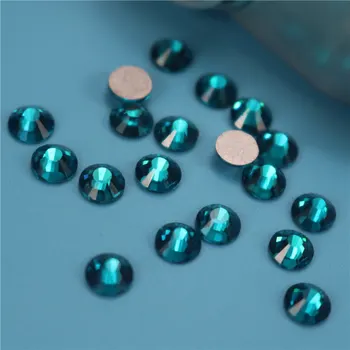1440 бр./лот Паунов сини кристали с фиксирана облегалка, кристали за дизайн на ноктите, 3D стъклени кръгли кристални камъни за декорация на нокти със собствените си ръце, окачване