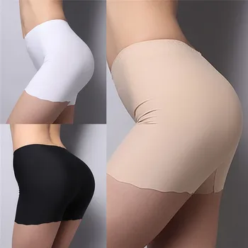 1бр Лято, в 3 цвята, бял/черен/телесен цвят, женски-безопасни къси панталони, бельо, панталони, секси копринени ледени панталони, подаръци за жени