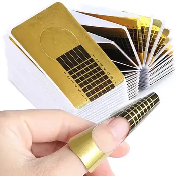 200 / 500x Лесни за Използване Етикети за Форми за Нокти Nail Art Трайни Професионални Златни Форми За Нокти Хартия Държач Гел За Изграждане на Ноктите Жените