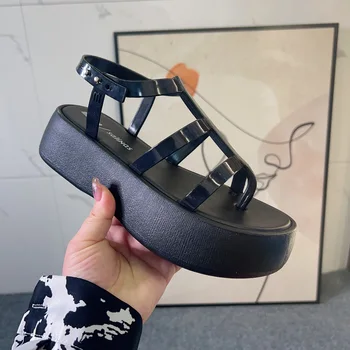 2023 Дамски сандали Мелиса, модни дамски обувки в римски стил в дебела подметка Matsutake, Плажни обувки с отворени пръсти за възрастни момичета