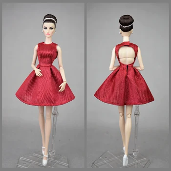 30-сантиметровое куклено рокля / рокля с отворен гръб, полата / червена рокля, вечерна рокля, костюм за 30-сантиметровой кукли BJD Xinyi FR ST кукли Барби
