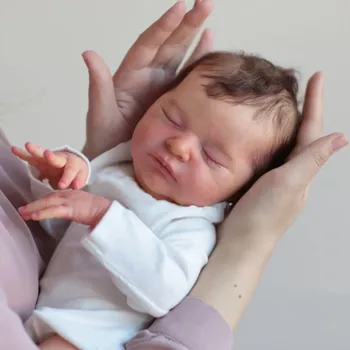 3D Кожа с видими венами 50 СМ, Мека силиконова играчка Sleeping Reborn Baby Art Bebe Кукла за момичета Реалистичен коледен подарък за бебе
