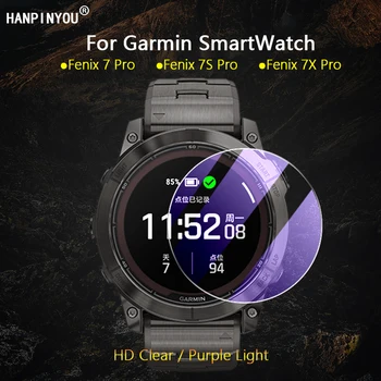 3шт за умни часовници на Garmin Fenix 7 7S 7X/Pro Ultra Slim Clear/Anti Purple Light 2.5 D 9H Защитен слой от закалено стъкло