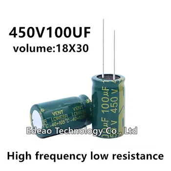 5 бр./лот 450 100 UF 450 100 UF 100 МКФ450 В размер на: 18X30 18*30 мм, Високочестотен низкоомный алуминиеви електролитни кондензатори