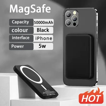 50000mAh Оригинални 1:1 Macsafe Power Bank Магнитен Безжичен Powerbank За iPhone 12 13 14 Pro Max Външен Помощен Акумулатор