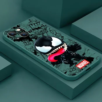 Marvel Venom За iPhone 15 14 13 12 11 Pro Max 13 12 Mini XR XS Max Калъф За вашия Телефон, Мека Делото от TPU с Течен Силикон