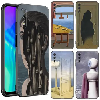 Rene Magritte Art Калъф За Телефон Honor 7A 8A 9X Pro 8 10X Lite 7S 8C 8S 8X 9А 9В 10i X6 X7 X8 X9 X40 GT Мек Черен Калъф от TPU
