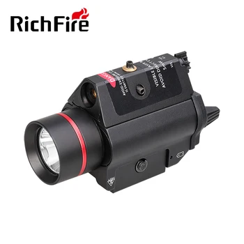 Richfire SFD-007 мини-фенерче Zoon Tactica Cree XP-L W2 1000ЛМ + червен лазерен лъч 635 нм с 2 елемента батерия cr123a lithium за пистолет