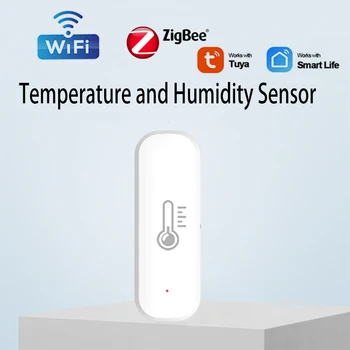 Sasha Wi-Fi Zigbee Сензор за температура и влажност на въздуха Детектор, термометър за целия си дом, интелигентна връзка за умен живот