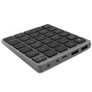 Безжична цифрова клавиатура Bluetooth N970 с USB възел, два режима на допълнителни функционални клавиши, мини цифров панел за въвеждане на счетоводни задачи