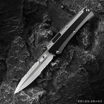 Версия на НОЖА FOO GLYKON OTF Tech Knives D2 Нож с ЦПУ T6 Алуминиева Дръжка EDC Военно-Тактически Джобни Ножове за Самозащита