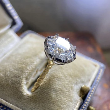 Дамски пръстени ангажимент Huitan с опростен дизайн, двуцветен модни халки за годеж, предложения за среща с приятелката си, луксозни бижута, хит на продажбите
