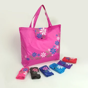 Дамски Сгъваема чанта голям капацитет преносими ежедневни цветя на околната среда пазарска чанта цветни ключалката чанта