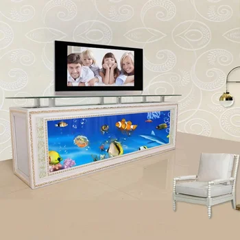 Европейският ТВ-шкаф, аквариума за риби, хол, домашен Екологичен аквариум, монтиран на стената аквариум за риби
