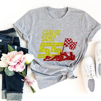женска тениска carlos sainz с графичен дизайн, дамски дрехи на японския дизайнер на графичен модел