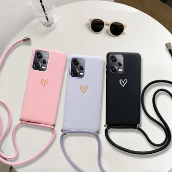 за Xiaomi Redmi Note 12 Pro Love heart Case Redmi Note 12 Pro Plus Каишка-Дантела Калъф за Мобилен Телефон Redmi Note 12 Global