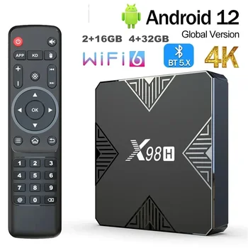 За xiaomi X98H TV Box Android 12,0 Allwinner H618 2 GB 4 GB Оперативна ПАМЕТ BT5.0 AV1 3D Wifi6 2,4 G 5G Wifi HDR Телеприставка мултимедиен плейър