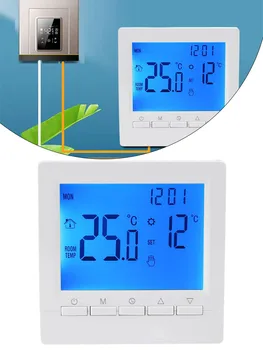 Интелигентен термостат Програмируем, LCD дисплей, Цифров Стаен термостат Домашен Интелигентен контролер за доставка на вода и подгряване на пода