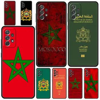 Калъф за мобилен телефон с паспорт под формата на хартата на Мароко за Samsung Galaxy A13 A51 A71 A21S A12 A11 A31 A41 в а23 а a53 A73 A52 A32 5G A03S А01 Мека корица