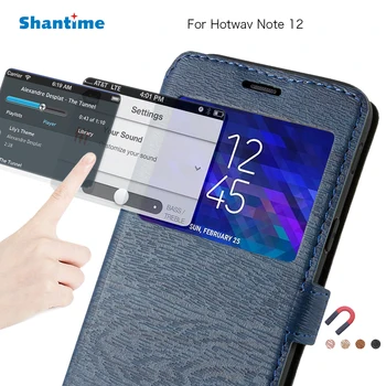 Калъф за телефон от изкуствена кожа за Hotwav Note 12, флип калъф за Hotwav Note 12, калъф-книжка с гледка от прозореца, мека делото от силикон TPU