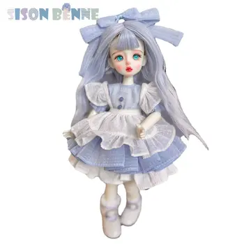 Кукла SISON BENNE 1/6 BJD, сладка кукла-момиче с рокля, туфлями, изрисуван ръчно, грим за лице, Пълен набор от играчките
