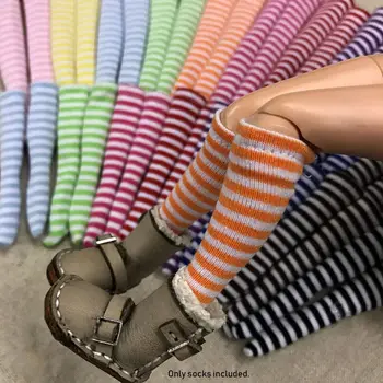 Мода Висококачествени DIY Децата Момиче 1/6 Куклени Чорапи стоп-моушън Облекло, Аксесоари Коледен Подарък Чорапи На Райета
