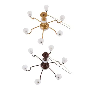 Модели на полилея в кукла къща в мащаб 1: 87, мини-висящи лампи за куклена къща, миниатюри 