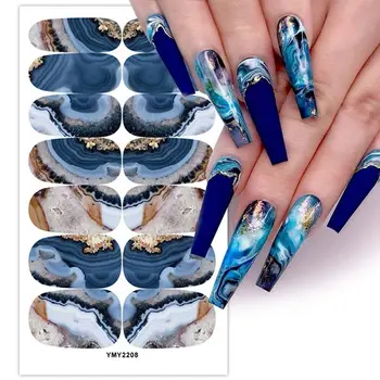 Модни дамски стикери за нокти в стил Ins с мраморни лепенки за нокти с самоклеящимися мраморни водни знаци, боя, за да мраморно ореол, напълно покриваща върха на ноктите