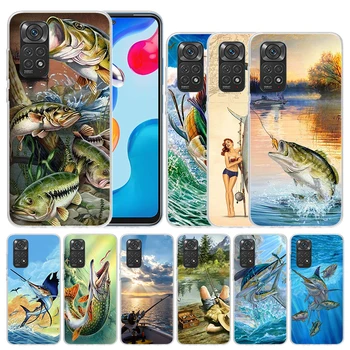 Морски Риболов, риболовен Прът, Мек Калъф за Xiaomi Redmi Note 12 11S 11T 11E 10S 10 Pro, Калъф За Телефон с Принтом 11 9S 9 9T 8 8T 7