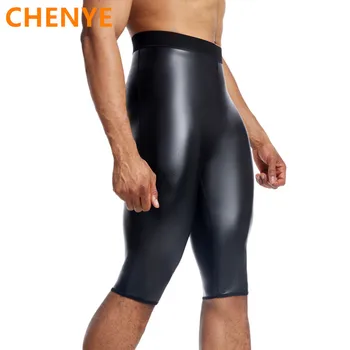 Мъжки тренажор за талия, колан с висока талия, компресия облекло бельо, мъжки къси панталони-участък за фитнес, и Корекция фигурата Кожени панталони