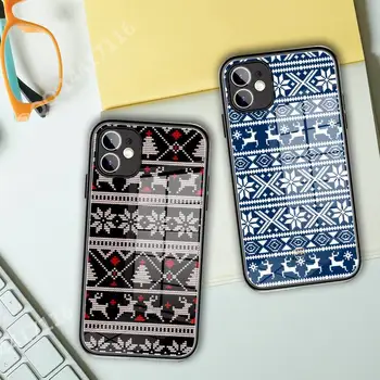 Невероятен Коледен и празничен Калъф За Телефон От Закалено Стъкло За iPhone14 13 12 11 Pro XR XS MAX XS X 7 8Plus SE 2020 12 Mini case
