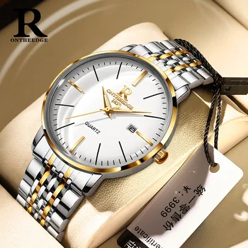 Нов модерен мъжки часовник, най-добрата марка за Луксозни водоустойчив светещи кварцов часовник от неръждаема стомана за мъже, ръчни часовници със спортен календар
