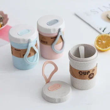 Нова мода детска чаша за вода за възрастни лятна ръчно микровълнова печка изолационен пластмасова чаша за мляко подарък за закуска