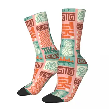 Нови Мъжки чорапи в стил хип-хоп, Хавай, чорапи с шарките на Тики, Дамски чорапи с тропически дизайн, Пролет-лято, Есен-зима