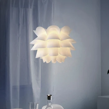 Пластмасов лампа във формата на бяло цвете Лотос 1бр за таван тела Висящи лампи Начало Декор на Аксесоари 