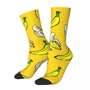 Плодови Бананово-жълти мъжки И дамски чорапи за улицата, на Новост, Пролет-лято, есен-Зима, подарък Чорапи