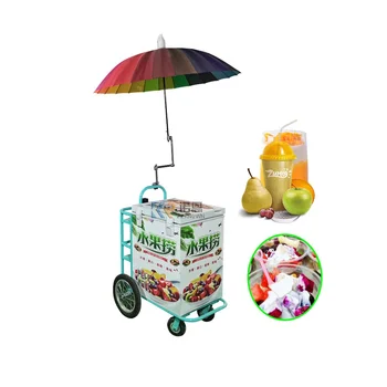 Пътуваща количка за студен сладолед на колела с фризер Мобилни количка за ръчно италиански сладолед с дисплей