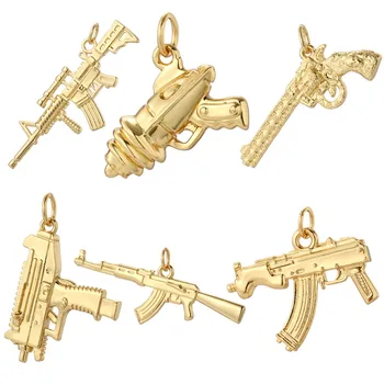 Различни форми за пистолети, окачване на златния цвят в стил пънк за бижута, хип-хоп, Рок, обеци, колие, гривна