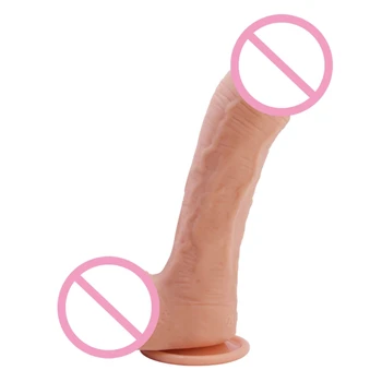 Реалистичен вибратор с вендузата за мастурбация възрастни жени-лесбийки Секс-играчка