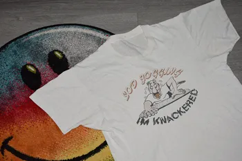 Реколта тениска за бягане на 90-те години на голям размер на Vtg бяла