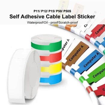 Ролки термоэтикеточной хартия, cable етикети за P15 D30 p50 В100 88X Label Maker Bluetooth принтер, залепваща етикет, стикер с баркод