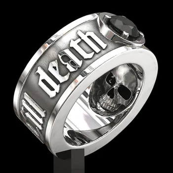 Самоличността на Лорд пръстен с череп Мотоциклетни вечерни мъжки пръстени Стръмни байкерские пръстени, Мъжки Бижута, аксесоари в стил пънк