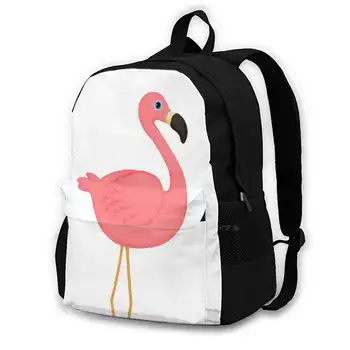 Сладко Розово Фламинго Модерен пътен лаптоп Училище раница, Чанта Розово Фламинго Фламинго, Птици Фламинго Сладък Тропически Плаж Лятото