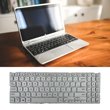 Сребриста клавиатура, добре е подходяща за игри, добро докосване, високо Ефективни части за ремонт, подмяна на клавиатури за Asus Vivobook X512