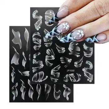 Стикер за прехвърляне на ноктите Нежна пеперуда Луната Украса с цветя модел Цветя Стикери за нокти-арт Фолио за нокти Лесен за използване