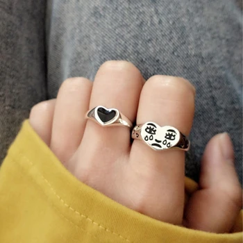 Творчески пръстени за лице Cry за жени, Ново Модно Дамско Бижу пръстен с променлив размер, Госпожа бар, Нощен клуб, бижута, Подарочное пръстен във формата на сърце