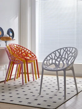 Трапезария стол с облегалка в модерен скандинавски минималистичном стил с подлакътници Ins, кухи стол в индустриален стил за почивка в творчески дом стил